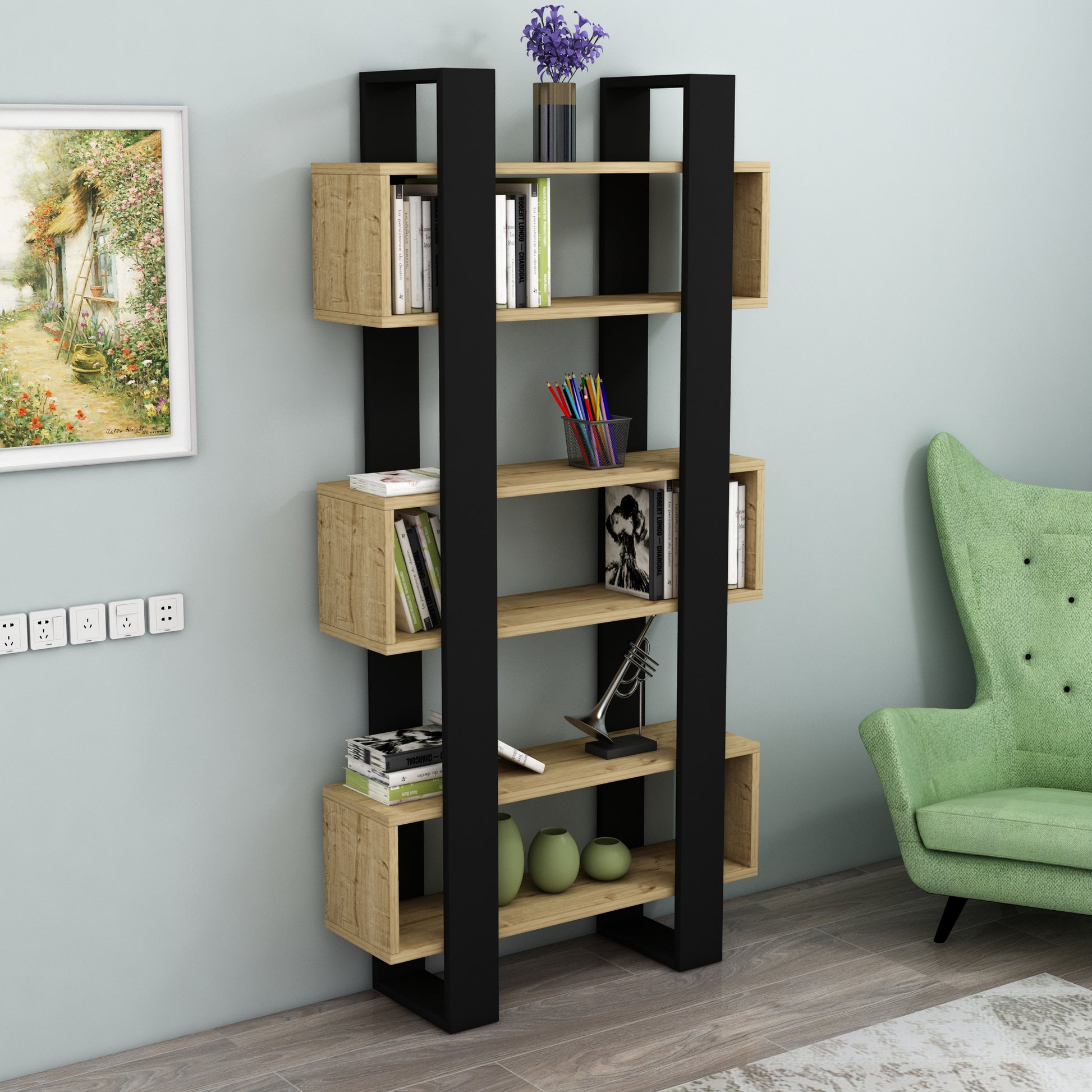 shelving unit, shelf, bookshelf, bookcase, bookcase styling, bookcase decor, bookcase design
