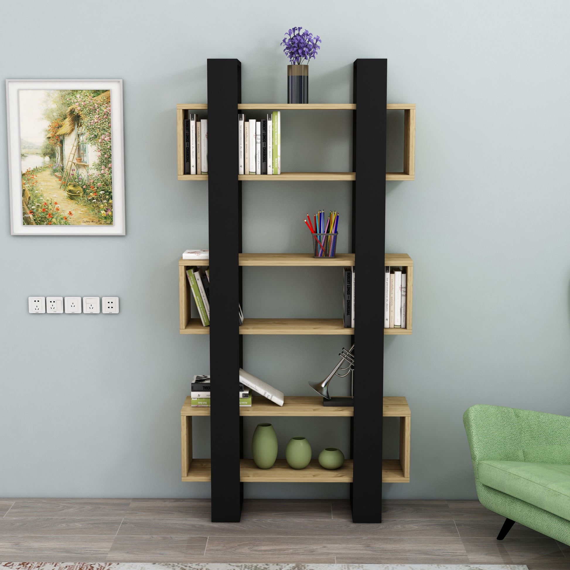 shelving unit, shelf, bookshelf, bookcase, bookcase styling, bookcase decor, bookcase design