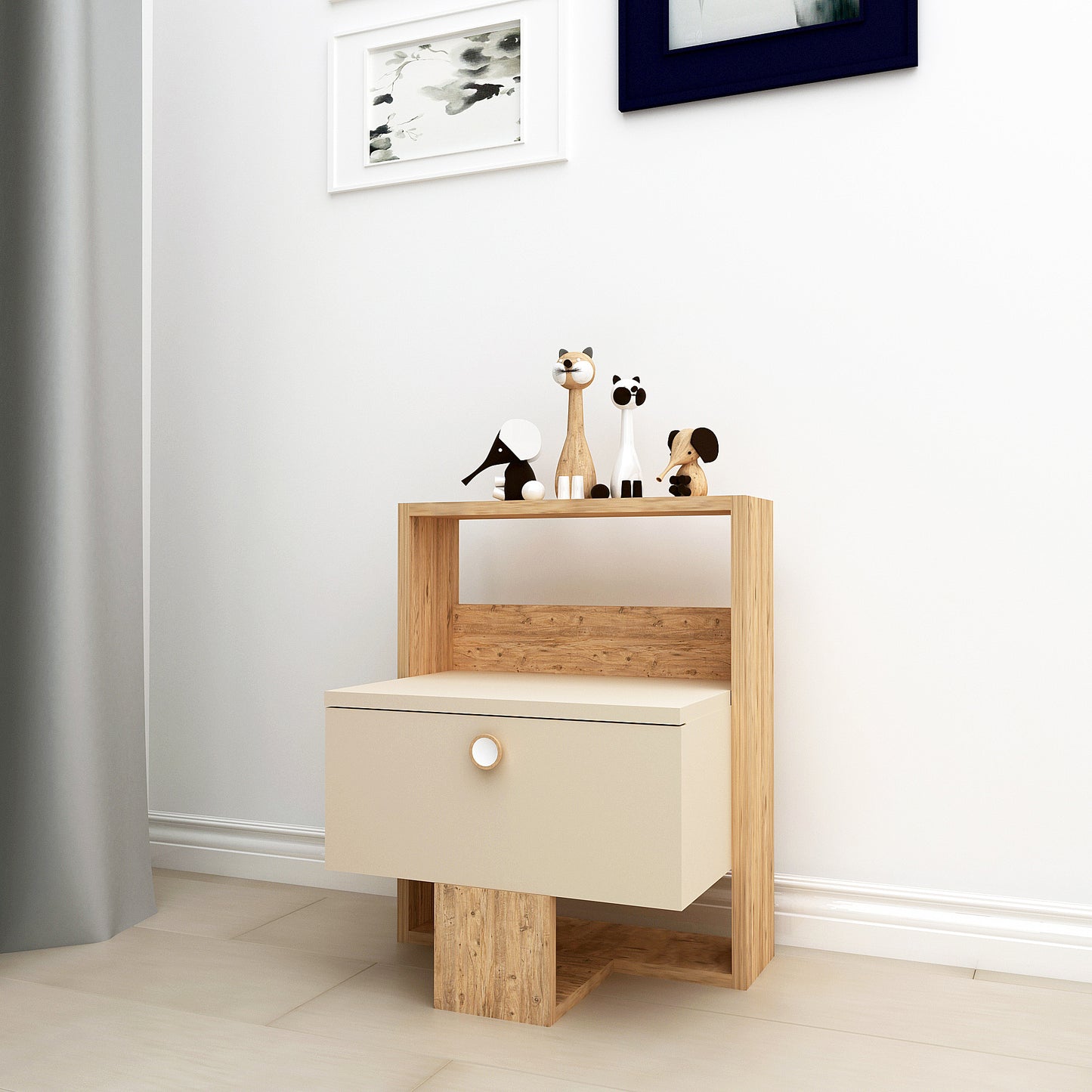 nightstand, bedstand, bed table, bedside table, night table, bedroom furniture