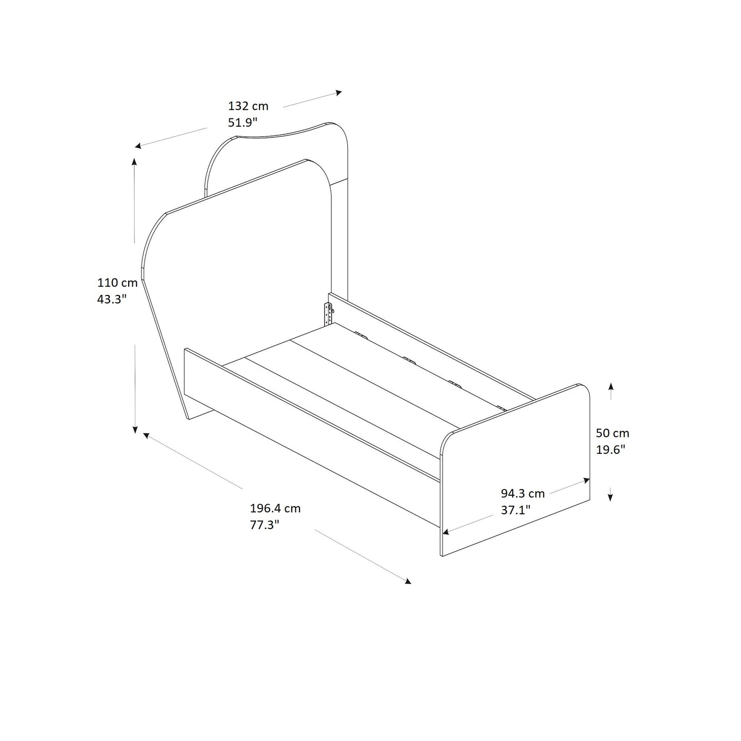Babel Bedstead Bed Frame with Headboard