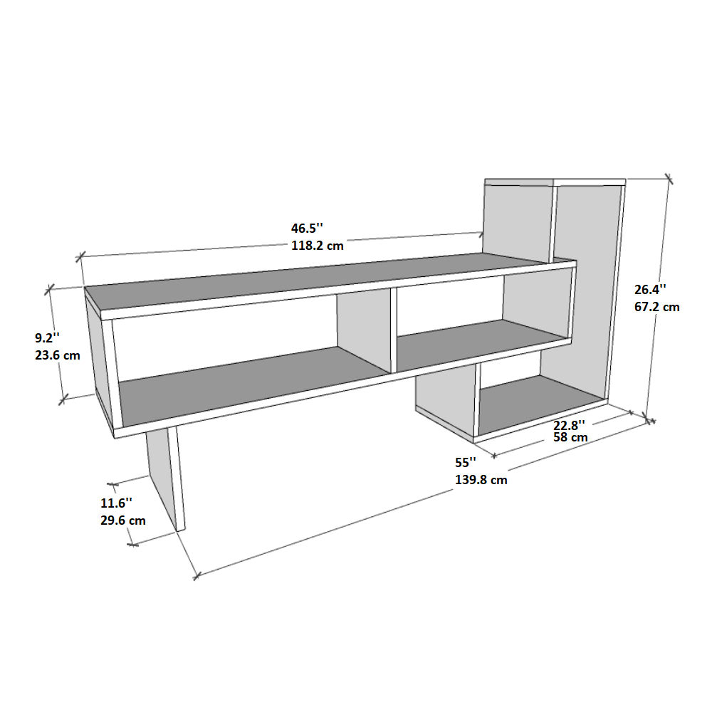 Gambia TV Stand with Shelves for TVs up to 50"