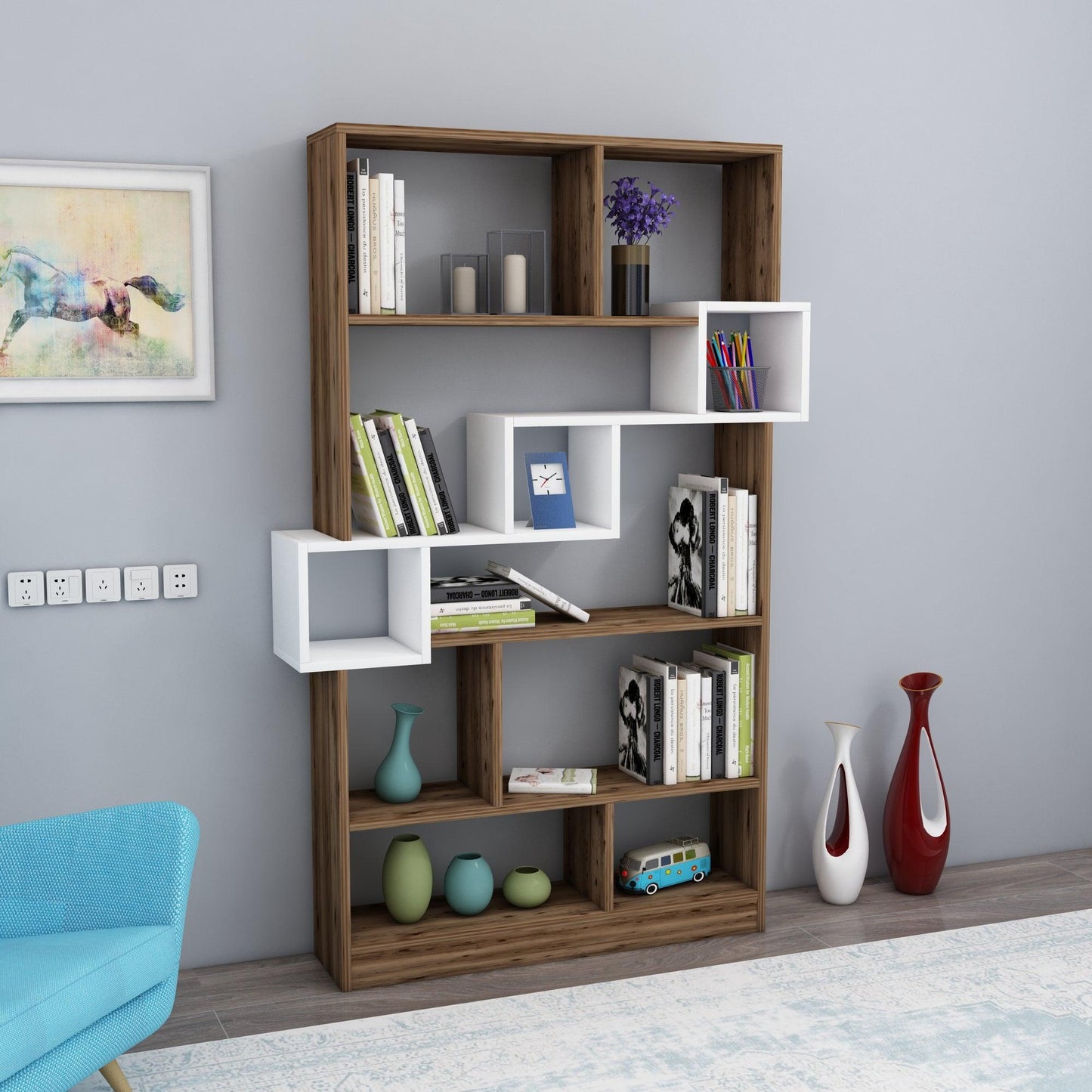 shelving unit, shelf, bookshelf, bookcase, bookcase styling, bookcase decor, bookcase design