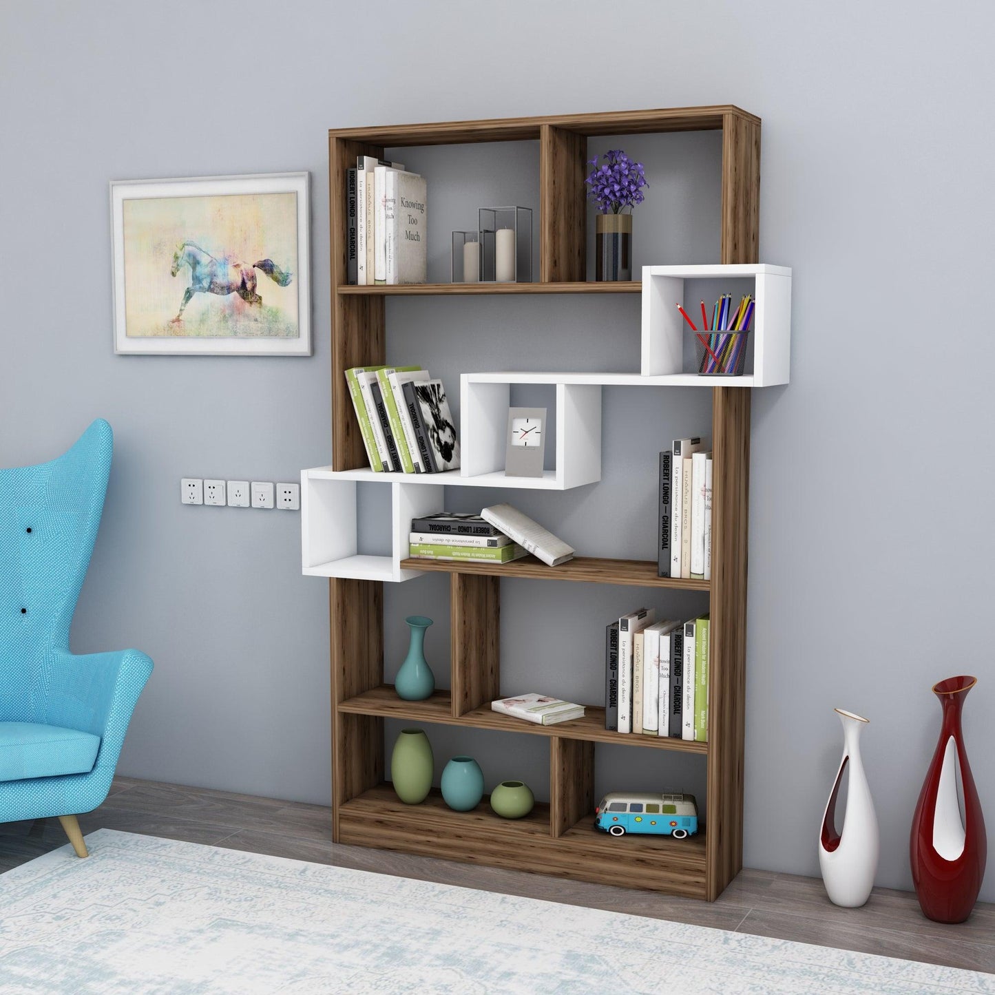 shelving unit, shelf, bookshelf, bookcase, bookcase styling, bookcase decor, bookcase design