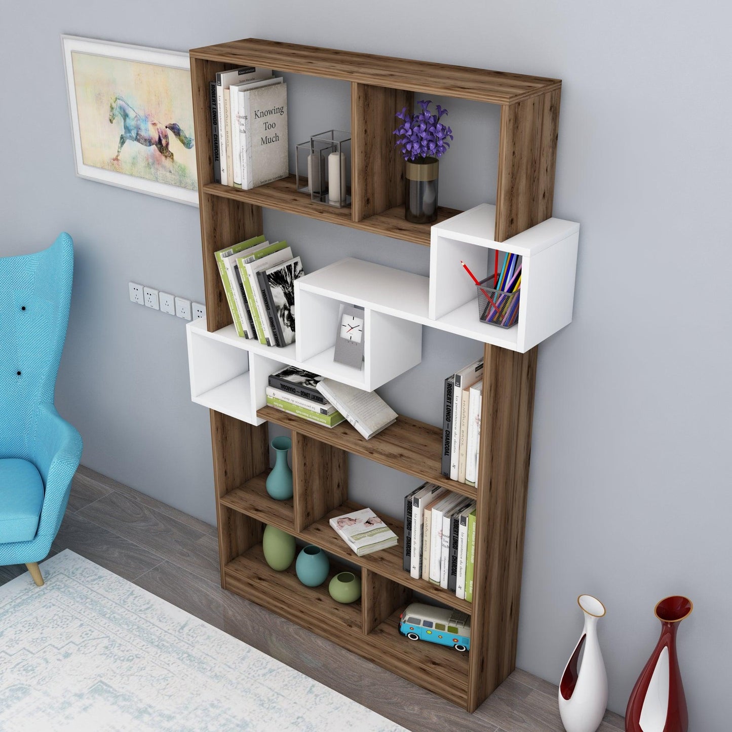 shelving unit, shelf, bookshelf, bookcase, bookcase styling, bookcase decor, bookcase design