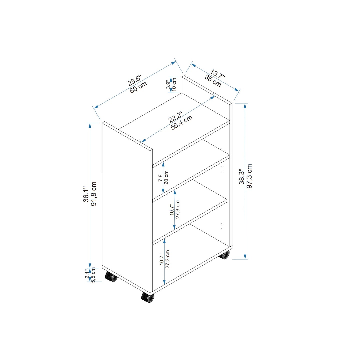 Armoire de salle de bain Tyler avec étagères