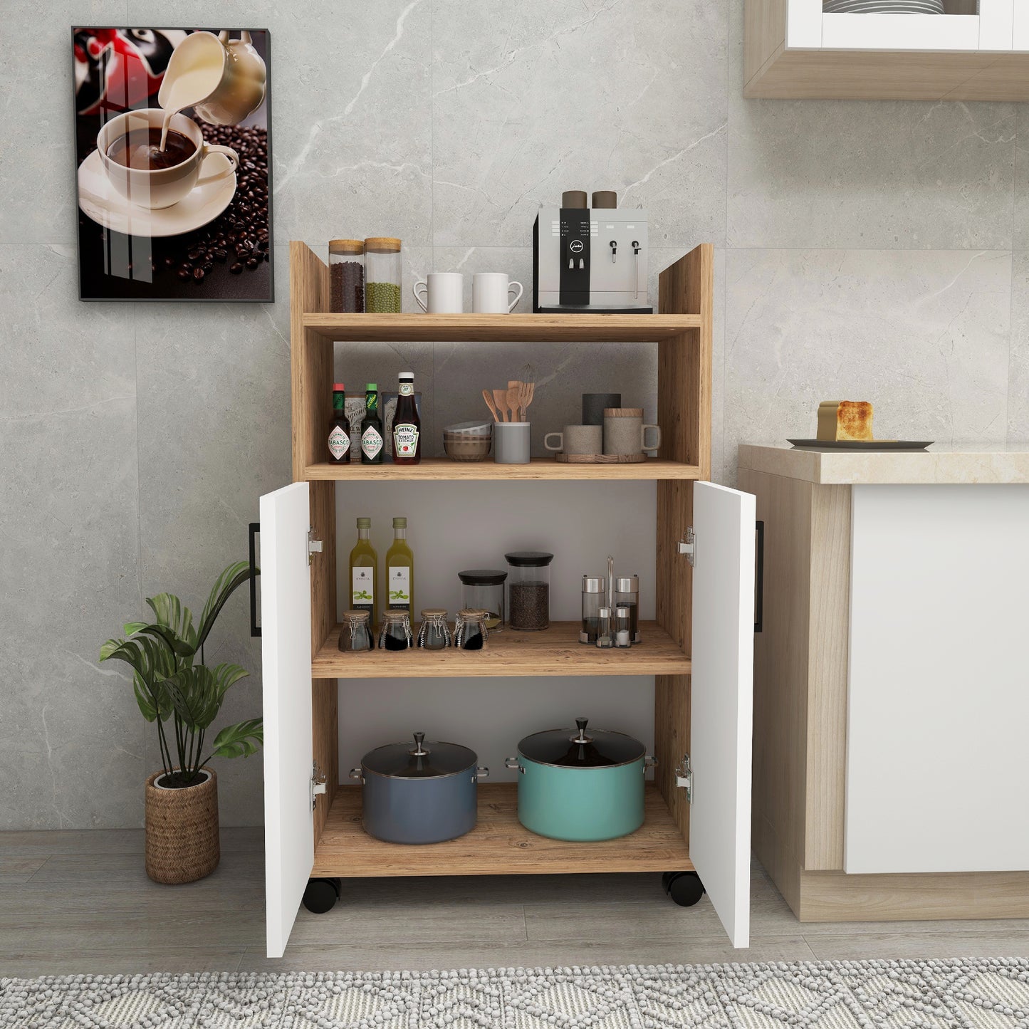 Armoire de cuisine Tyler avec étagères