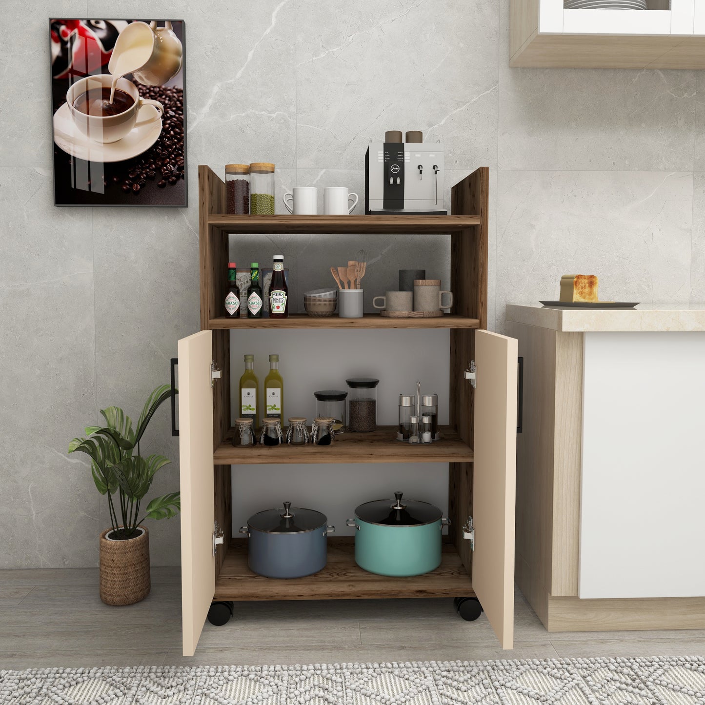 Armoire de cuisine Tyler avec étagères