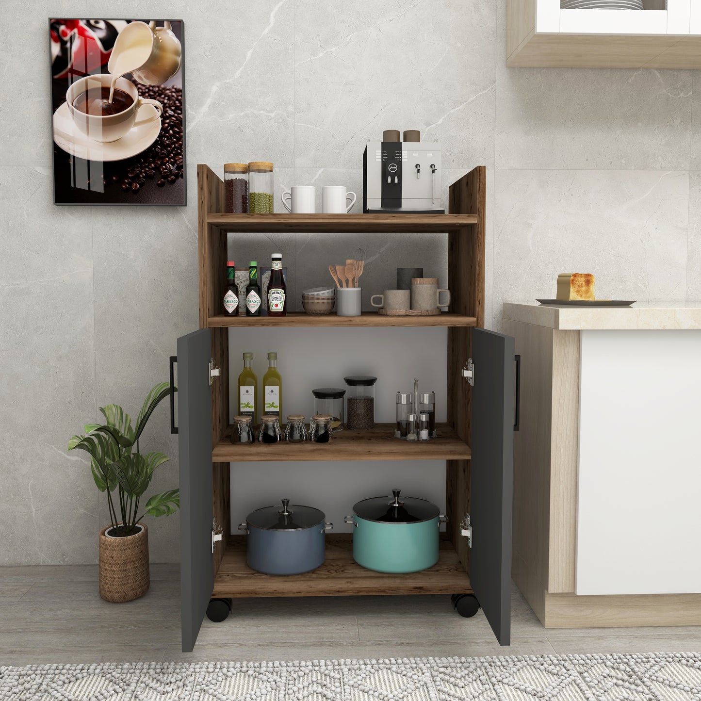 Armoire de cuisine Tyler avec étagères