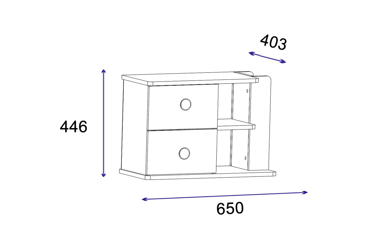 Nightstand with Drawer Valentino