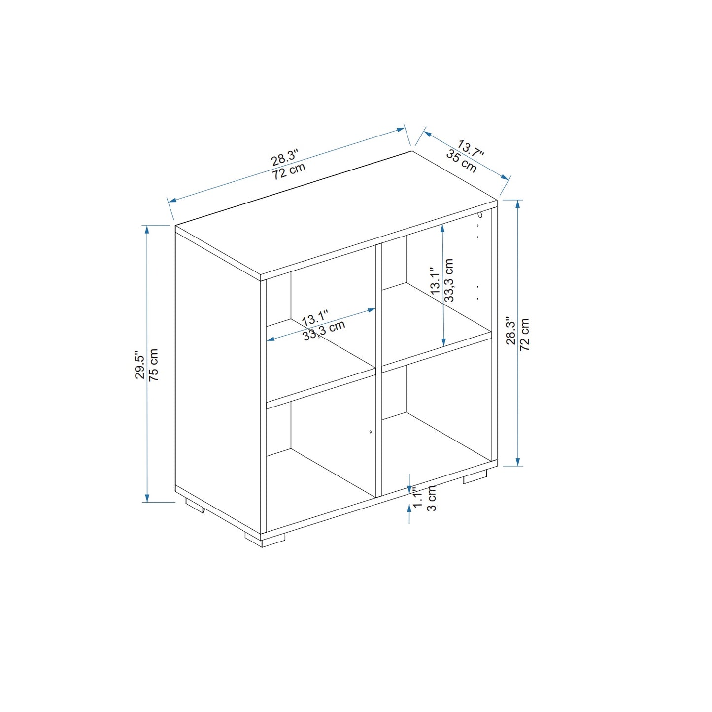 Vasilis Bookcase with Cabinets and Shelves