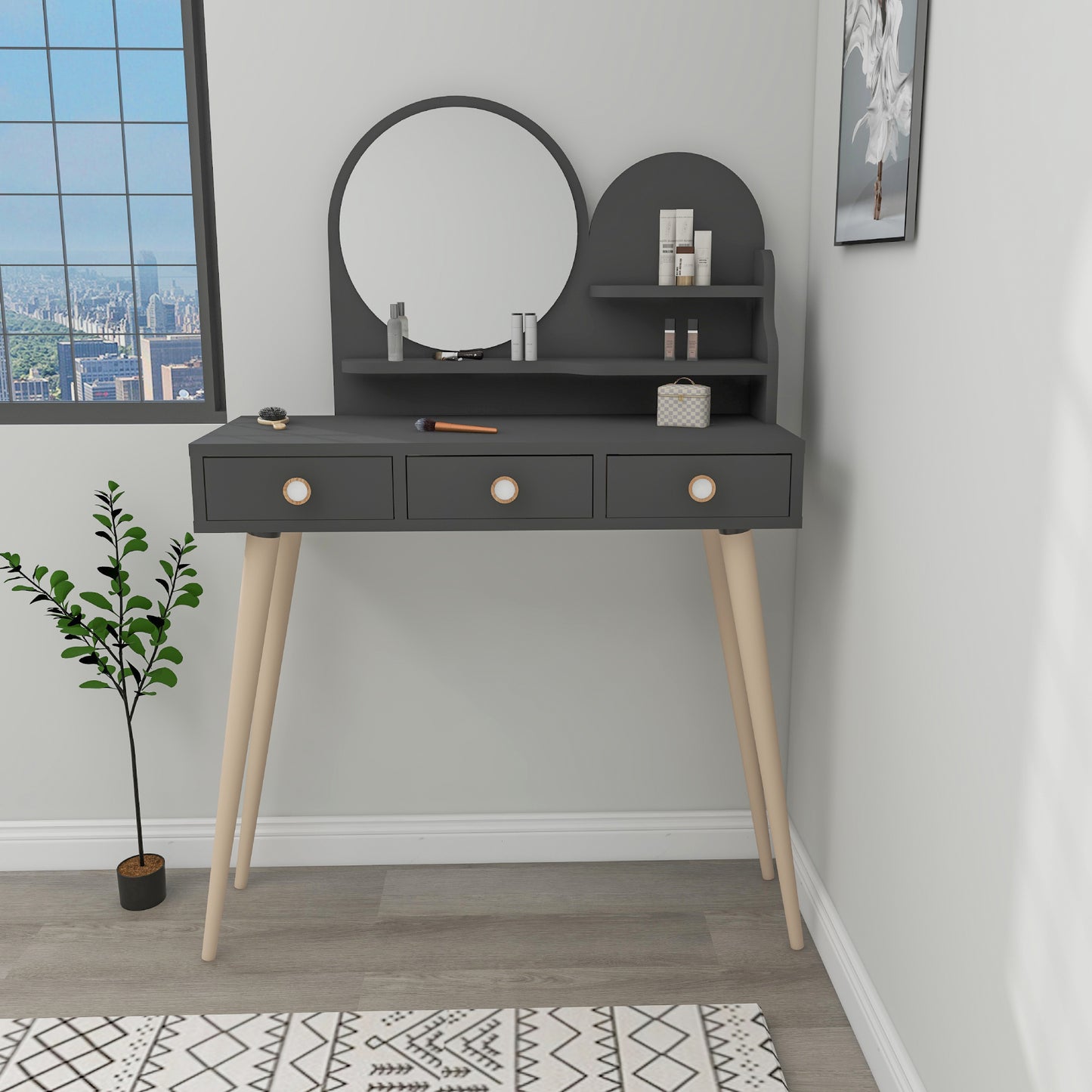 Makeup Vanity Table with Mirror Vetone