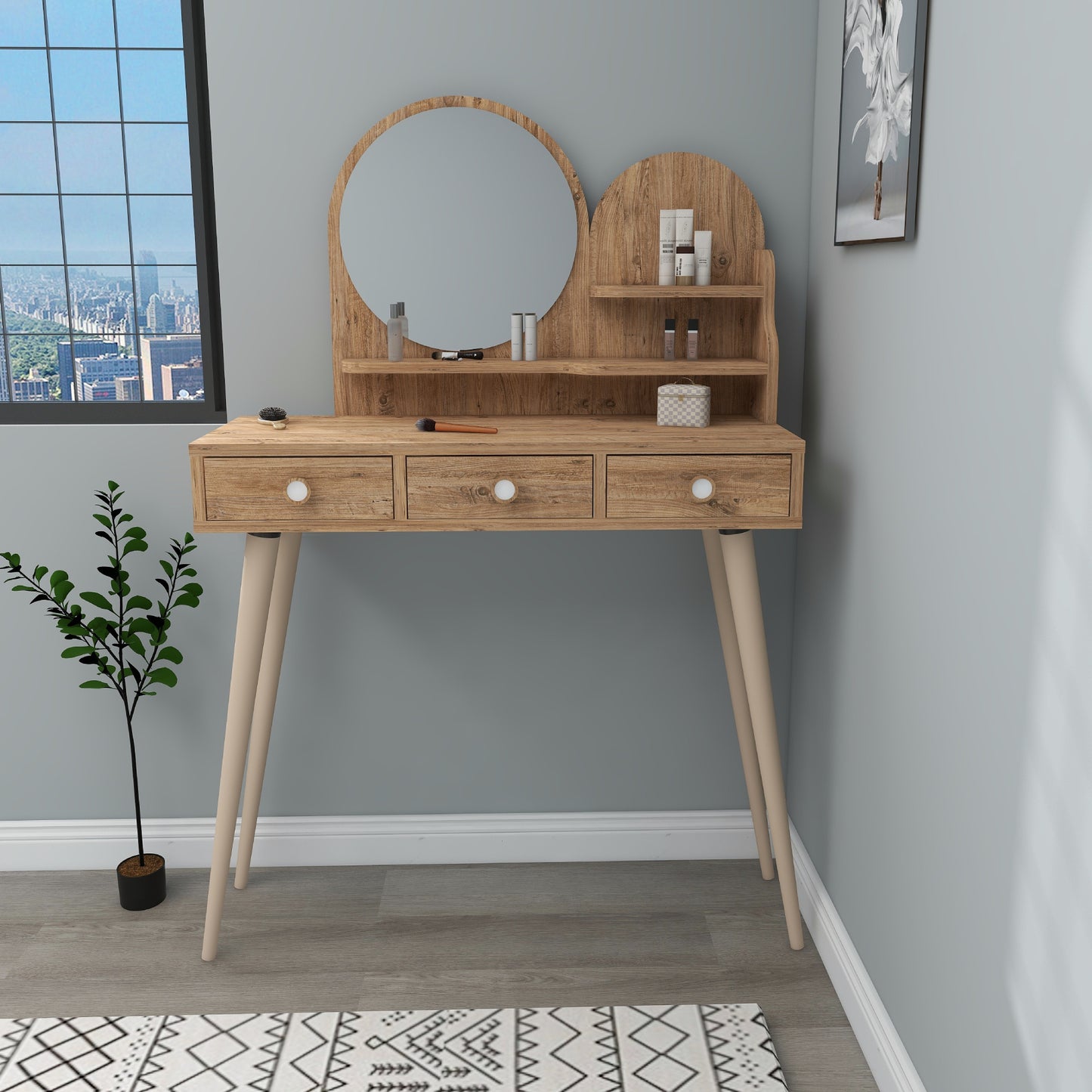 Makeup Vanity Table with Mirror Vetone