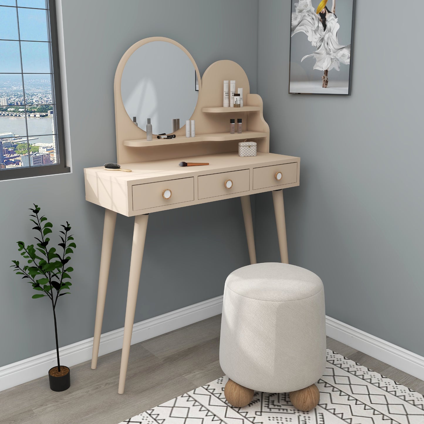 Makeup Vanity Table with Mirror Vetone