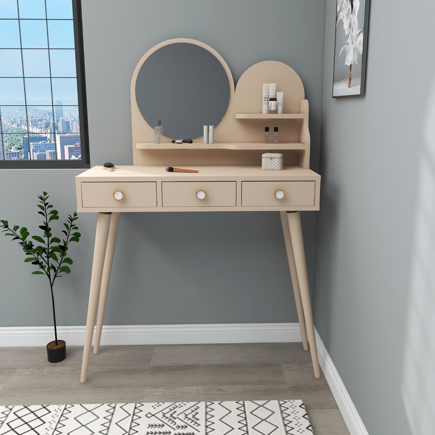 Makeup Vanity Table with Mirror Vetone
