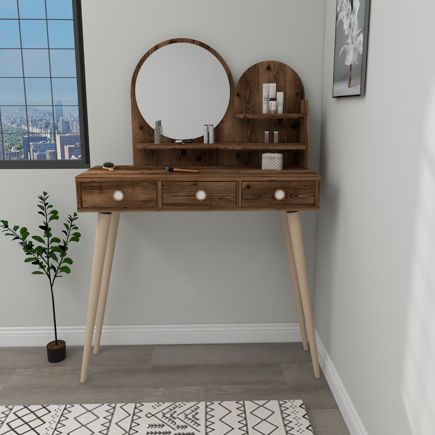 Makeup Vanity Table with Mirror Vetone