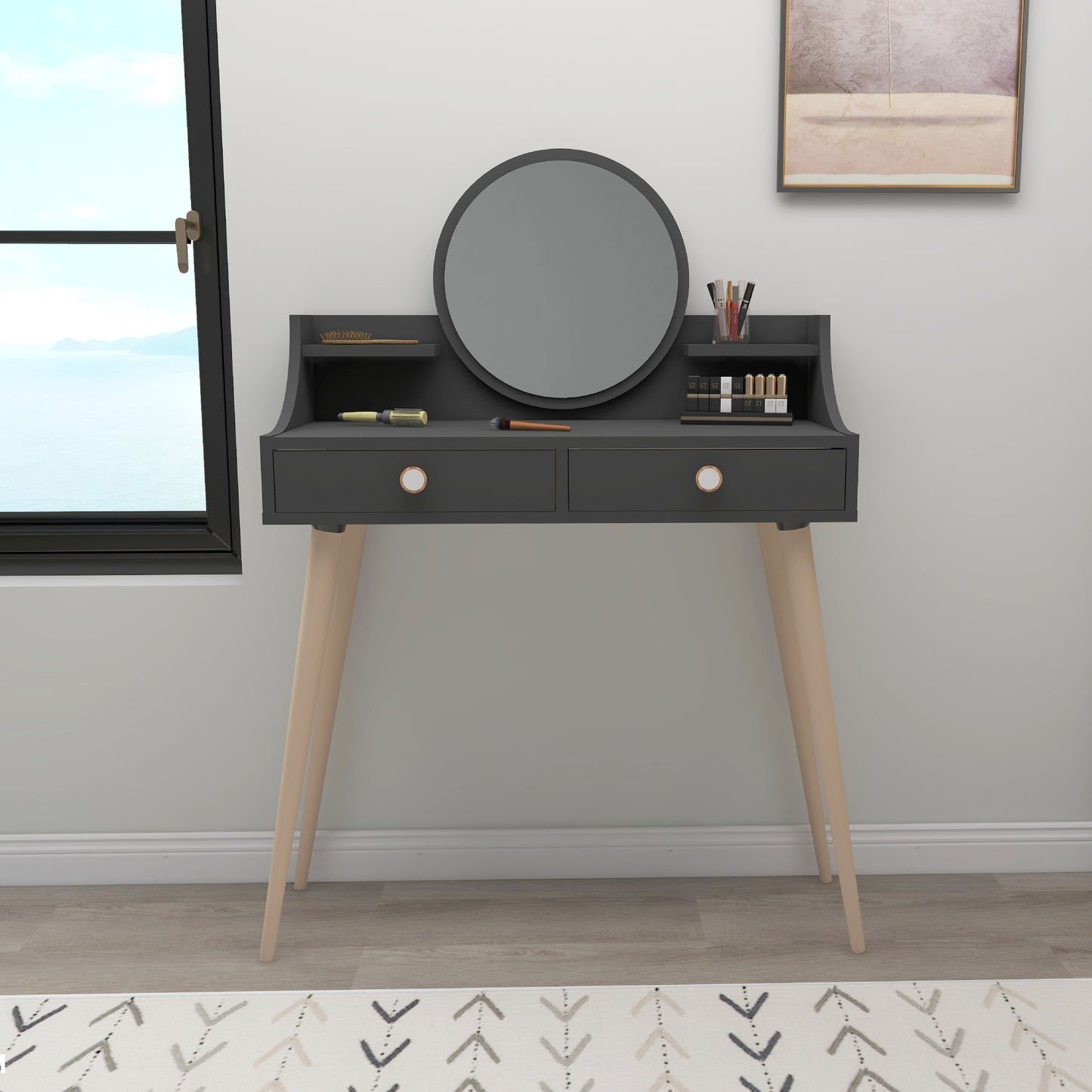 Makeup Vanity Table with Mirror Risoma