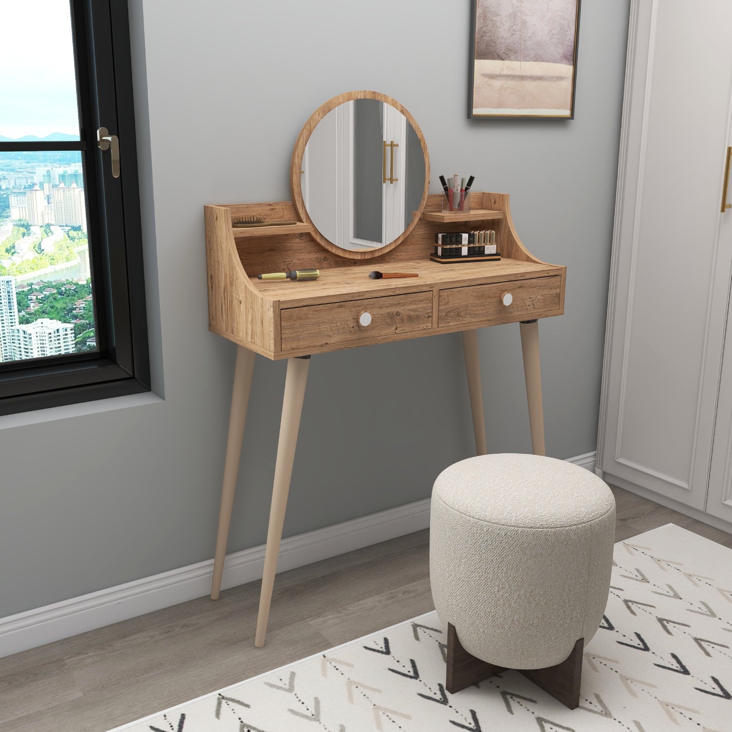 Makeup Vanity Table with Mirror Risoma