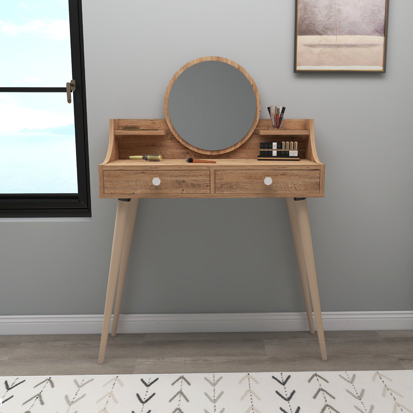 Makeup Vanity Table with Mirror Risoma