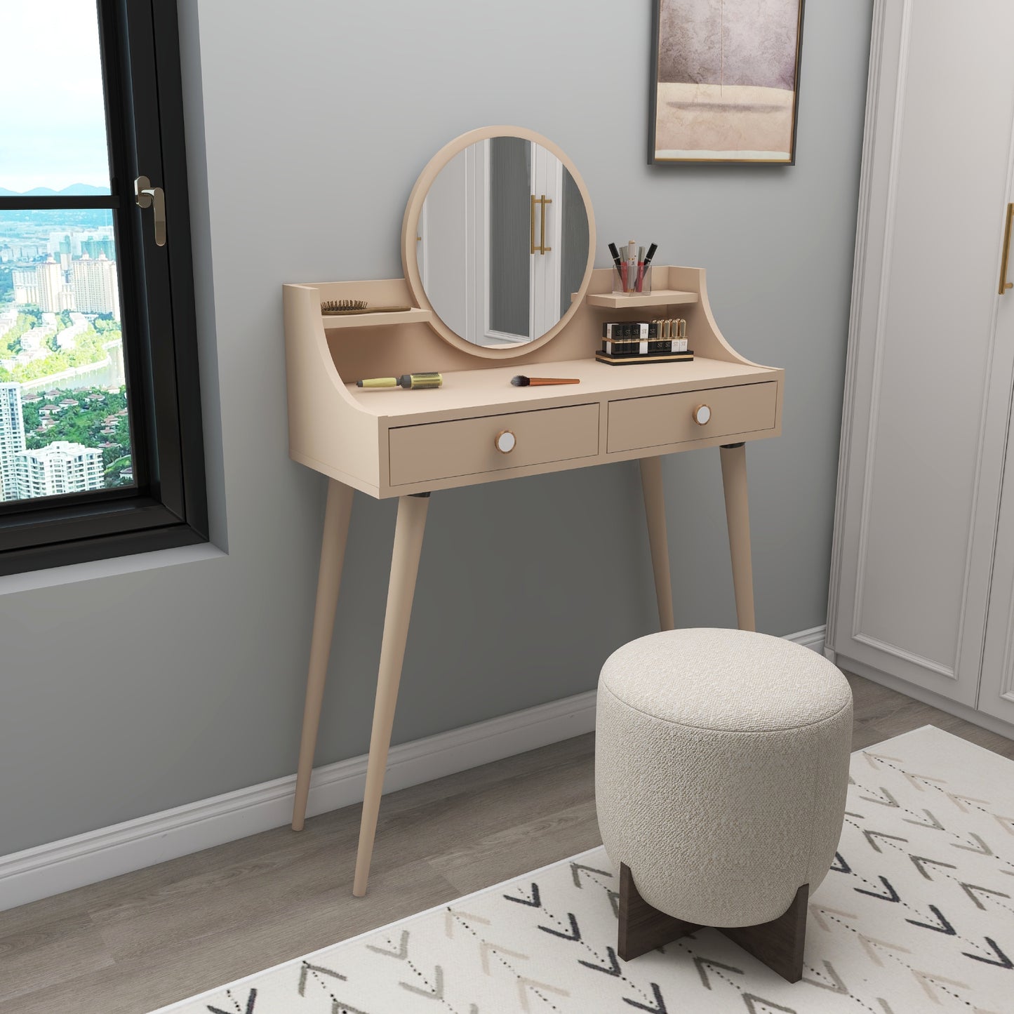 Makeup Vanity Table with Mirror Risoma