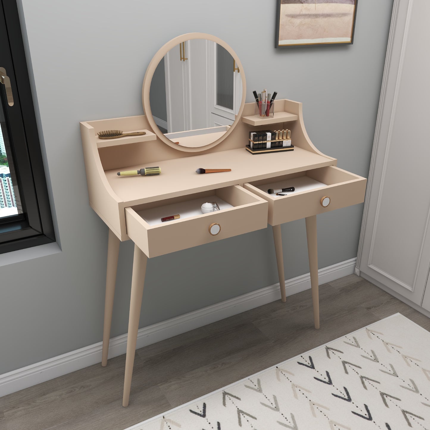 Makeup Vanity Table with Mirror Risoma