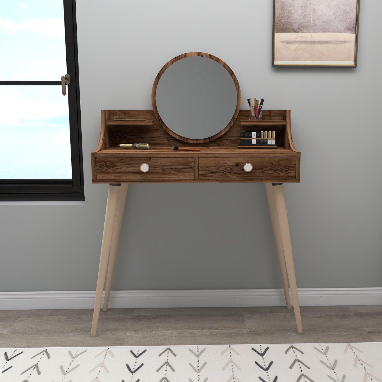 Makeup Vanity Table with Mirror Risoma