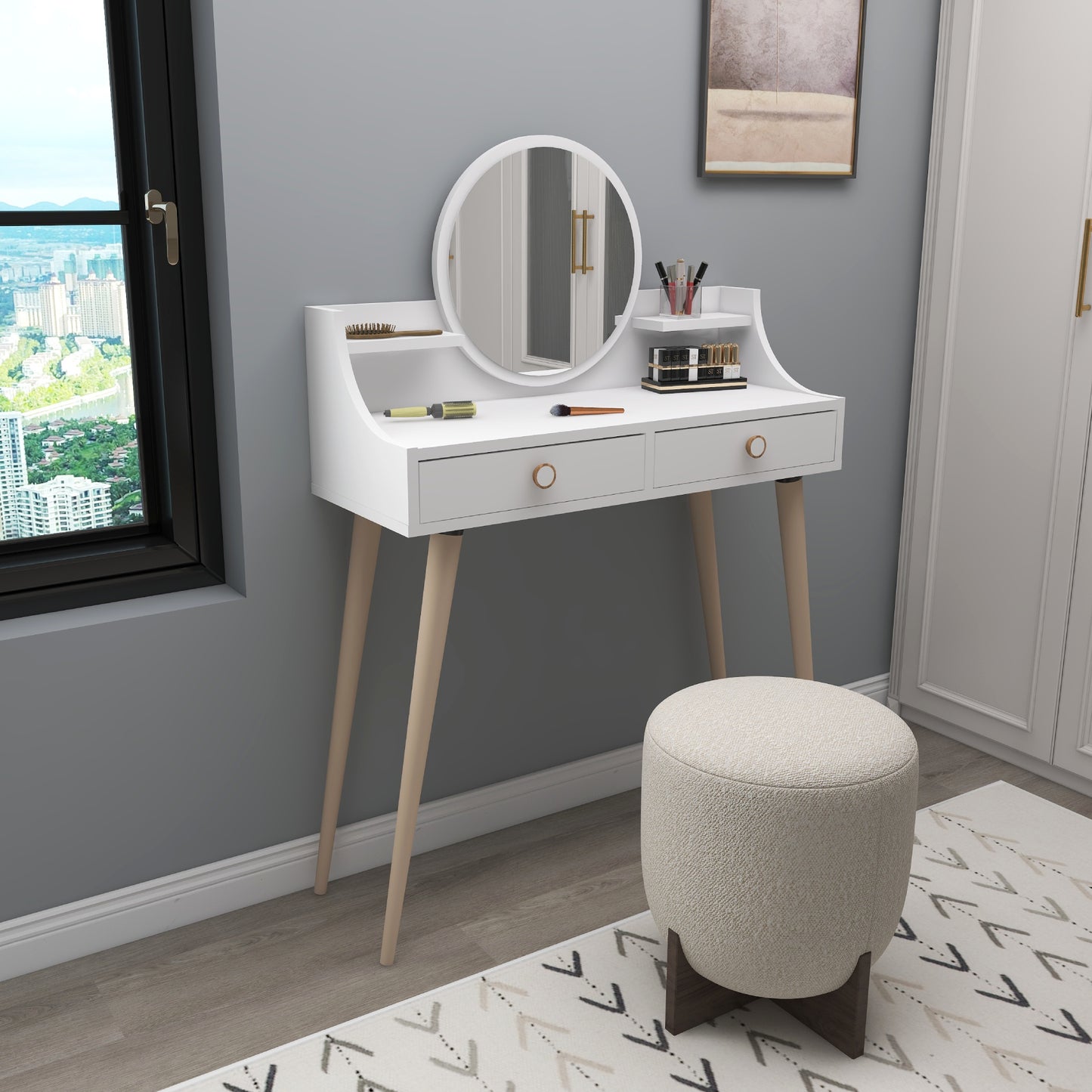 Makeup Vanity Table with Mirror Risoma