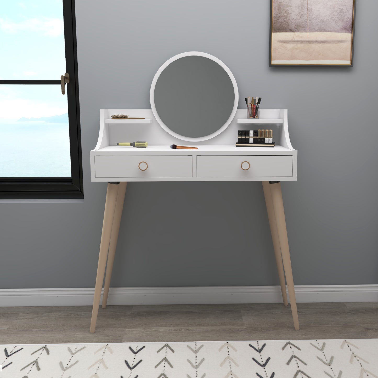 Makeup Vanity Table with Mirror Risoma