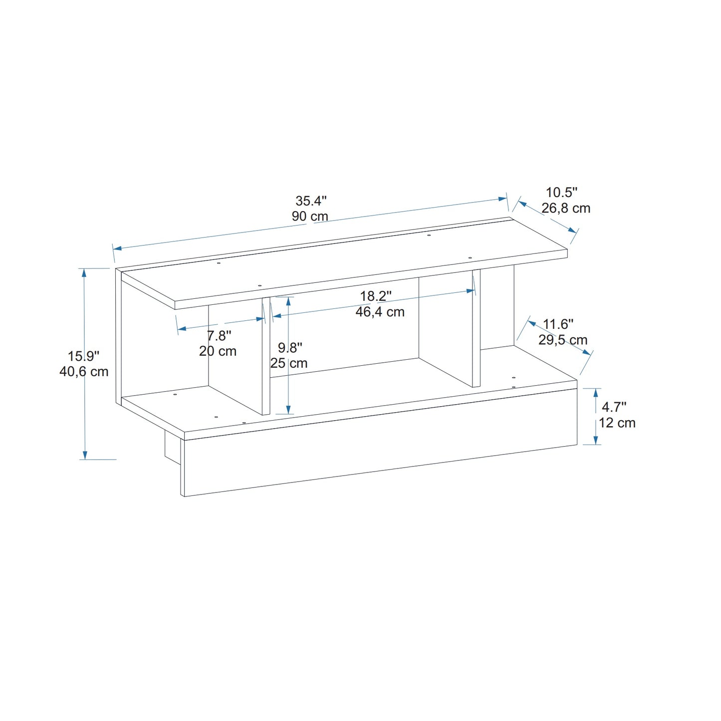 Dustin TV Stand with Shelves