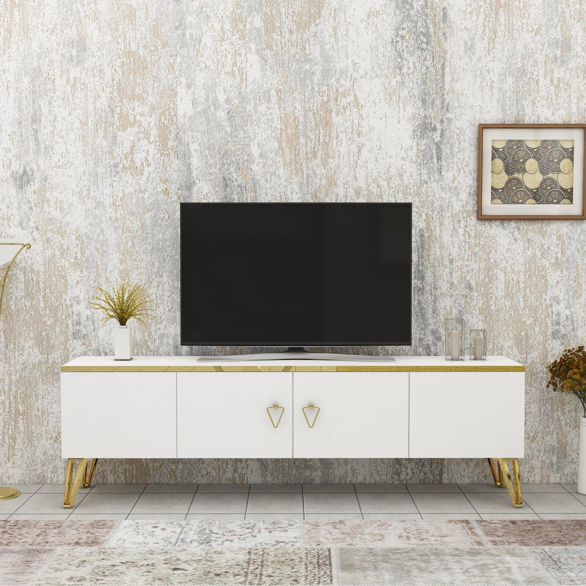Apine TV Stand with Cabinets - Destina Home
