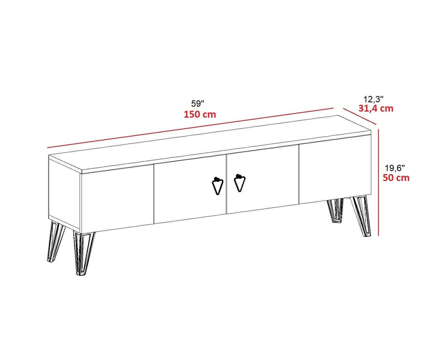 Apine TV Stand with Cabinets - Destina Home