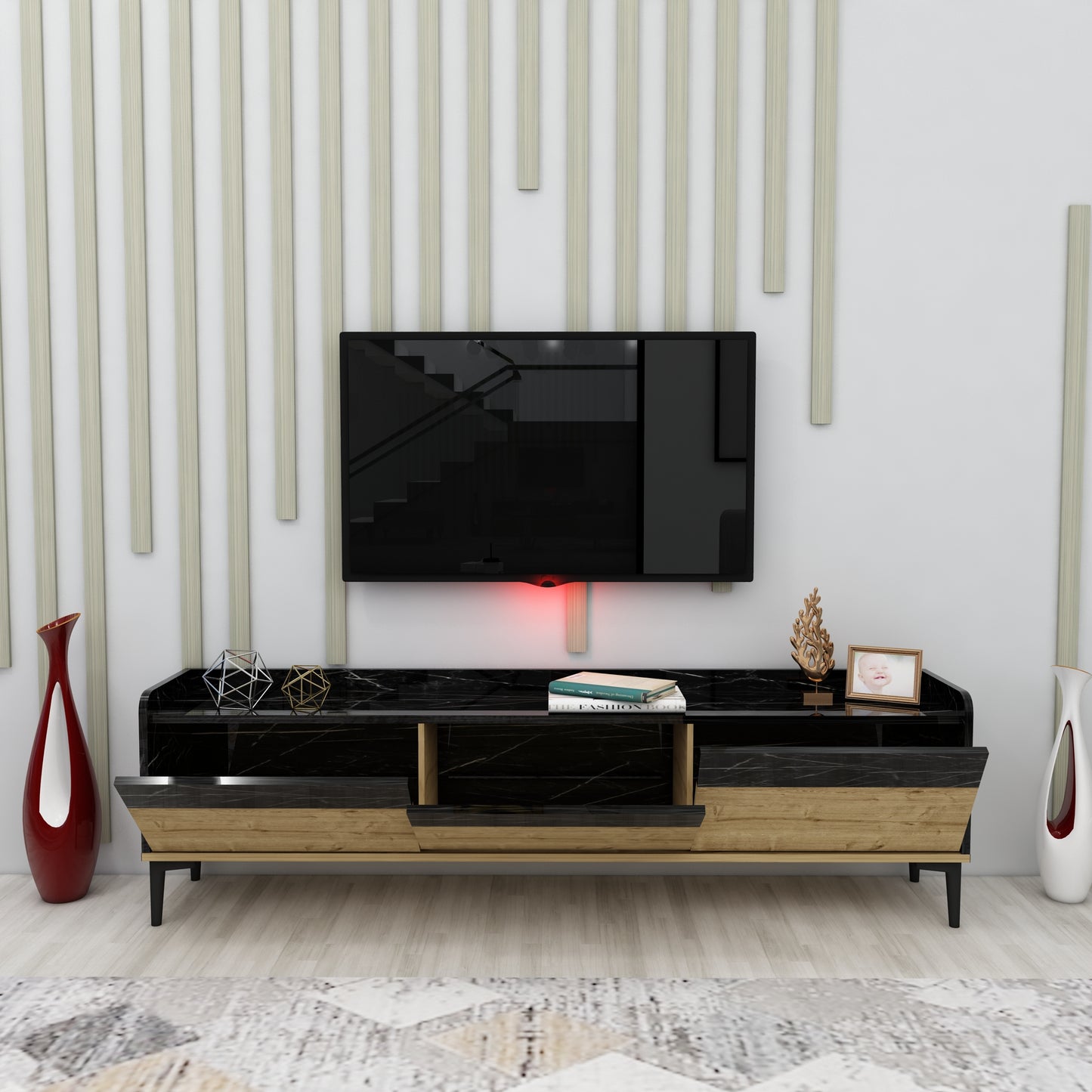 Kara TV Stand with Cabinets
