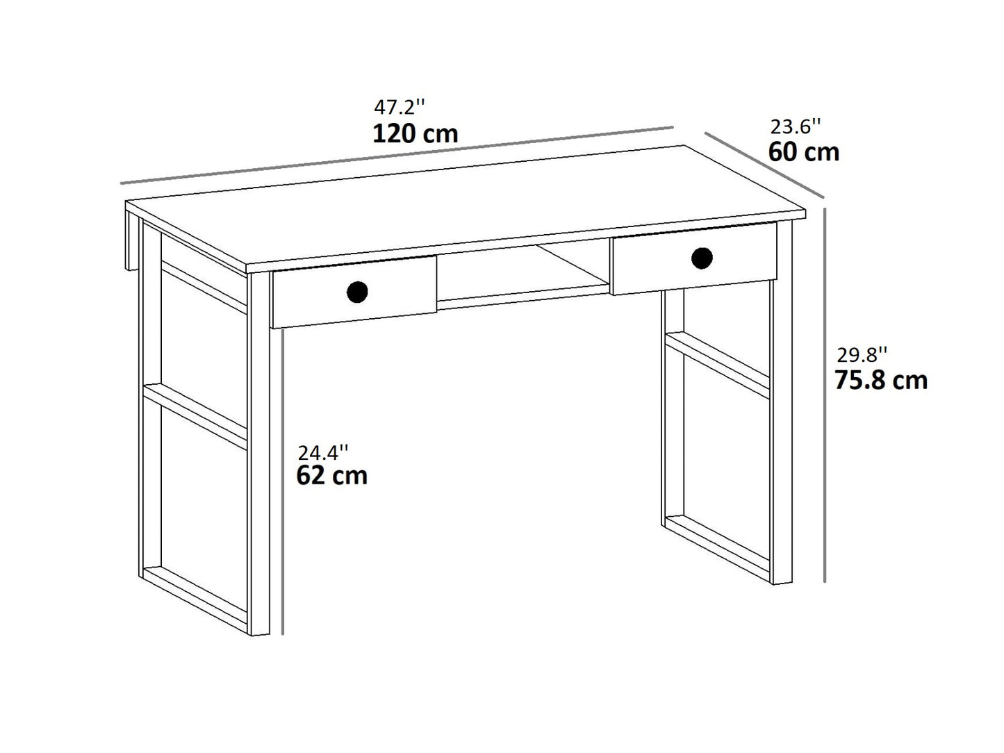 Valley Computer Desk with Drawers