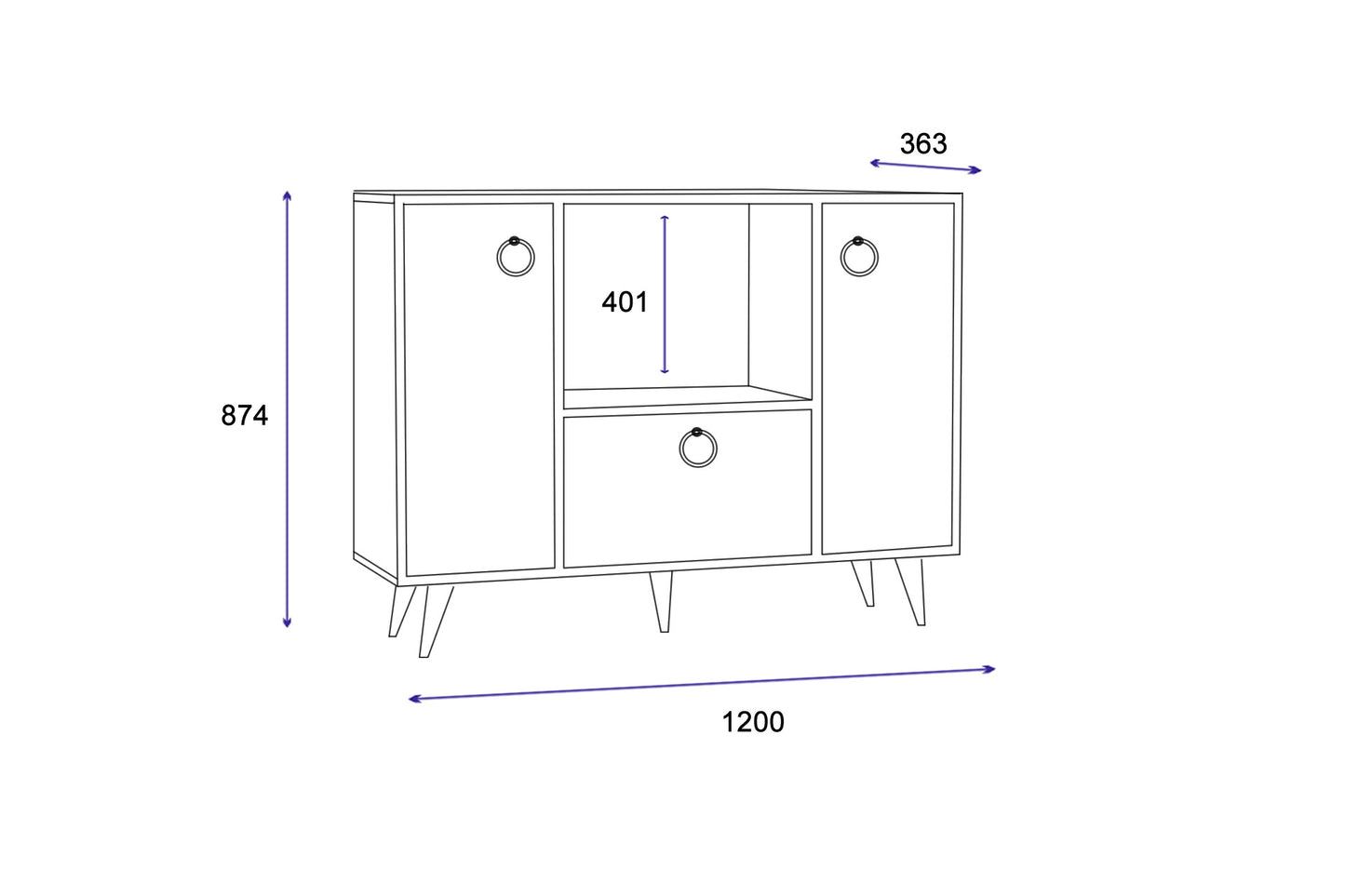 storage cabinet, sideboard, cupboard, credenza, console, closet, cellarette, buffet