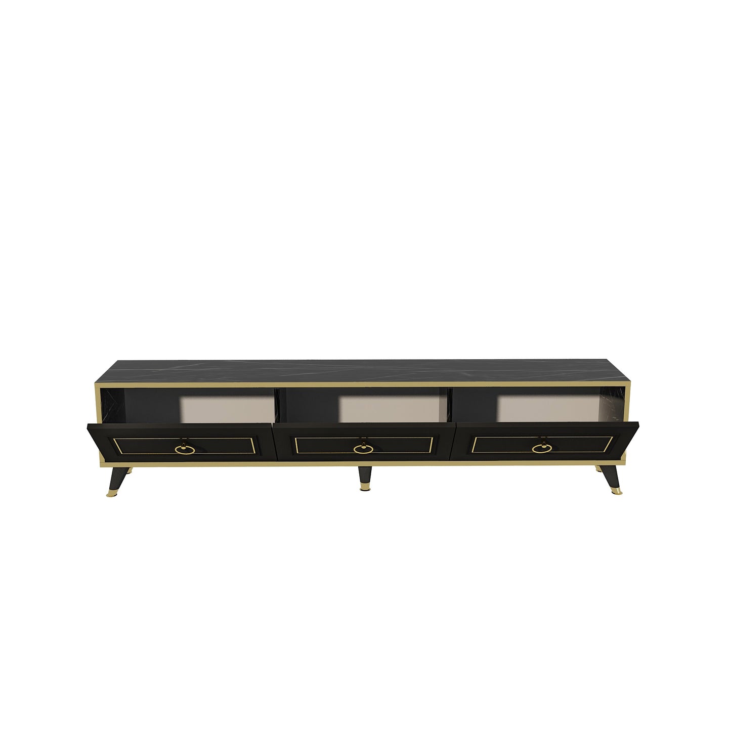 TV Stand and Media Console with Cabinets for TVs up to 78" Romens 180 cm Wide