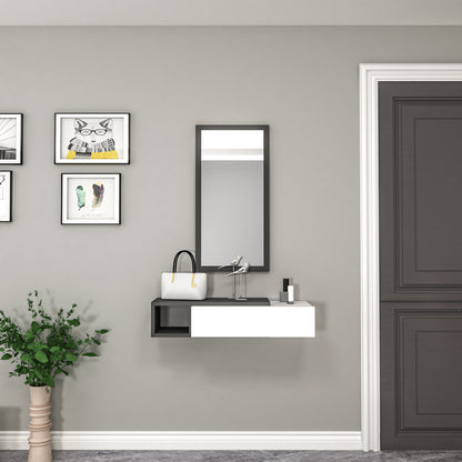 Vien Console Table Dresuar with Drawer, Mirror