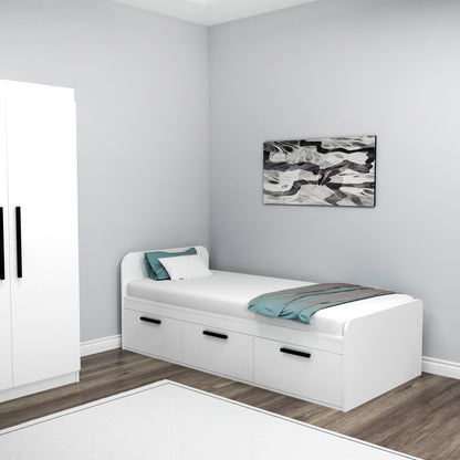 Akser Bedstead, Bed Frame with Headboard