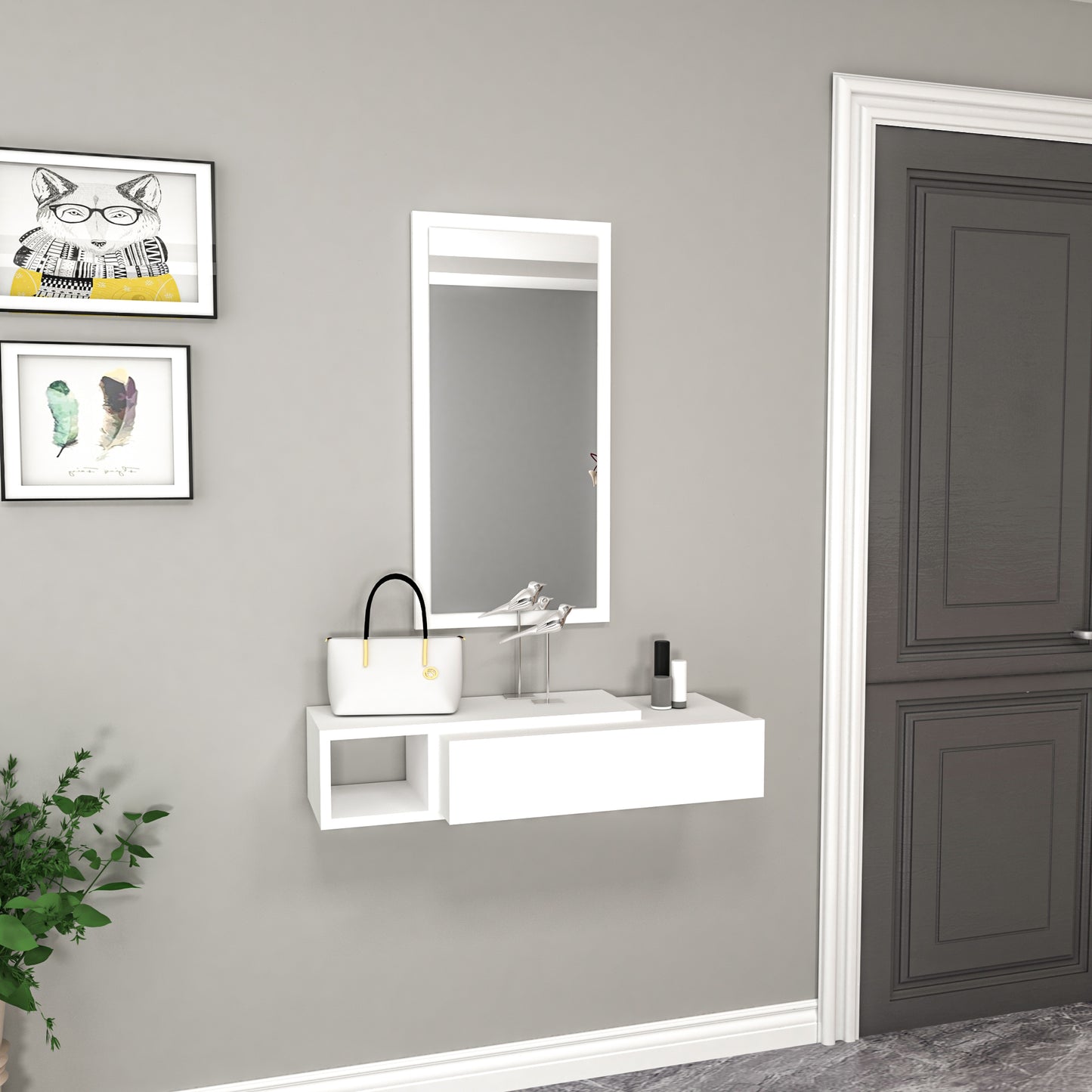 Consola Dresuar con cajón y espejo Maria 