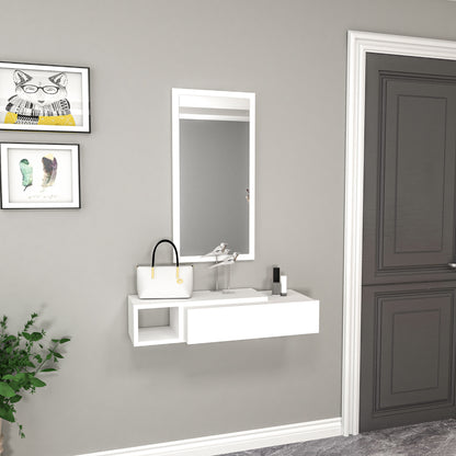 Vien Console Table Dresuar with Drawer, Mirror