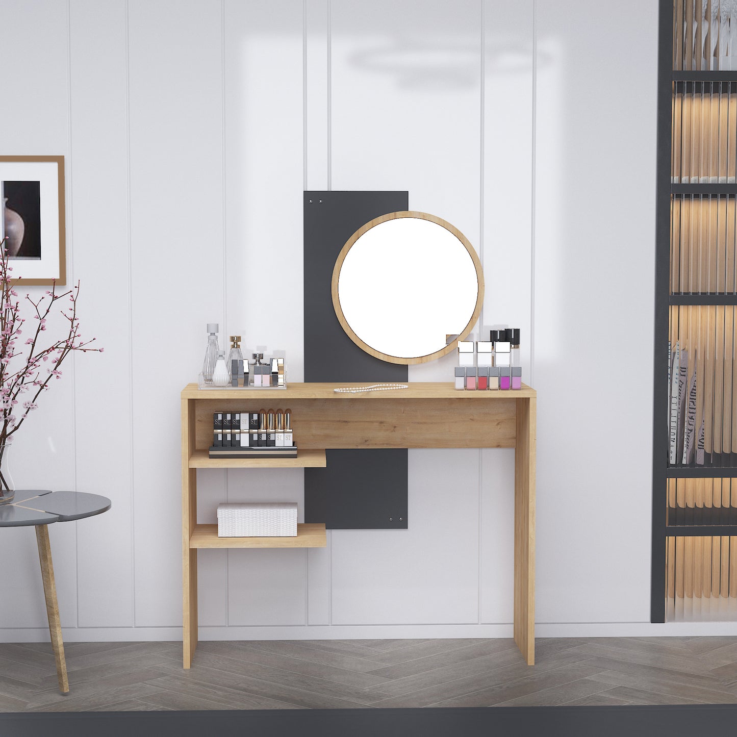 Dali Freestanding Makeup Vanity Table with Mirror