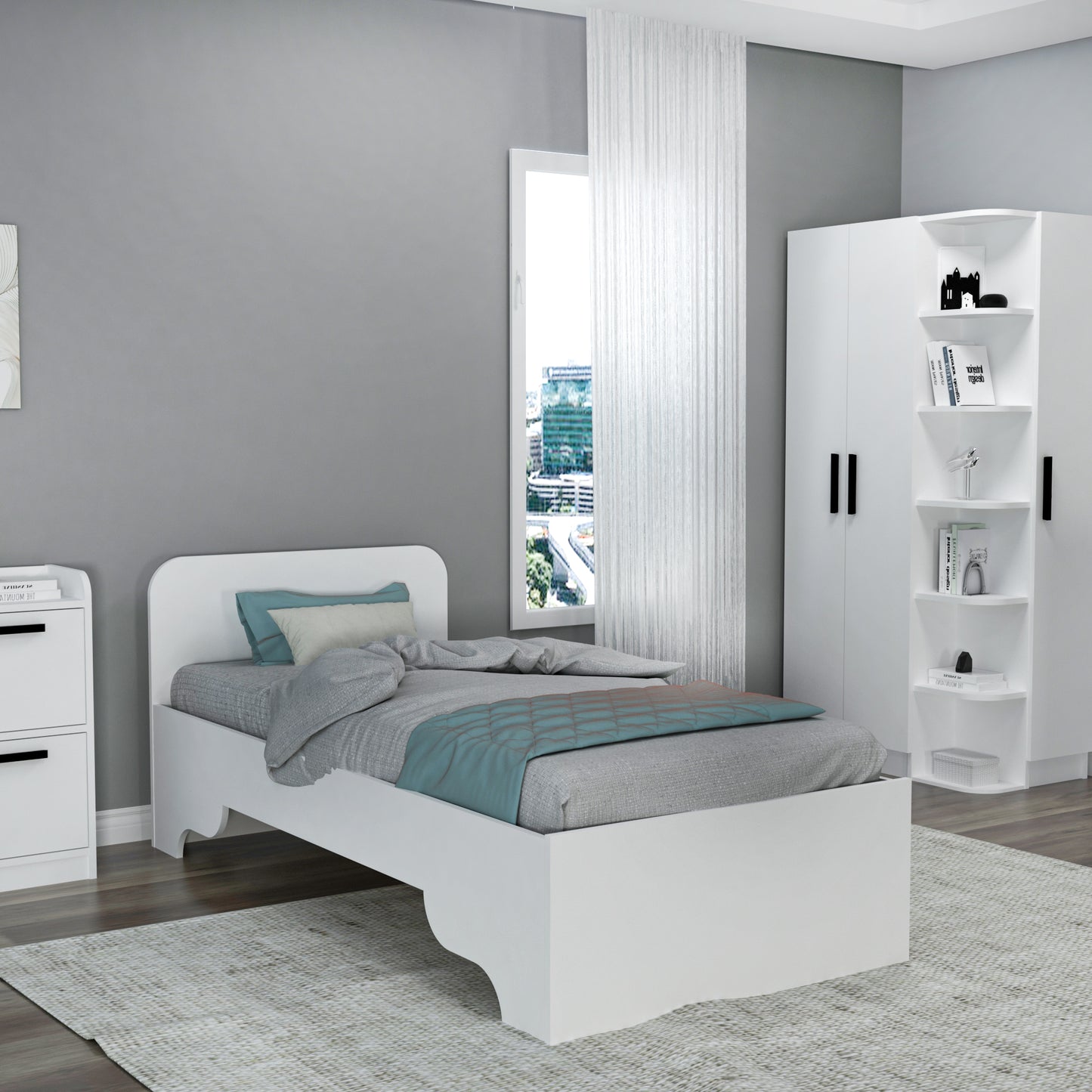 Luses Bedstead Bed Frame with Headboard