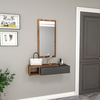 Vien Console Table Dresuar with Drawer, Mirror