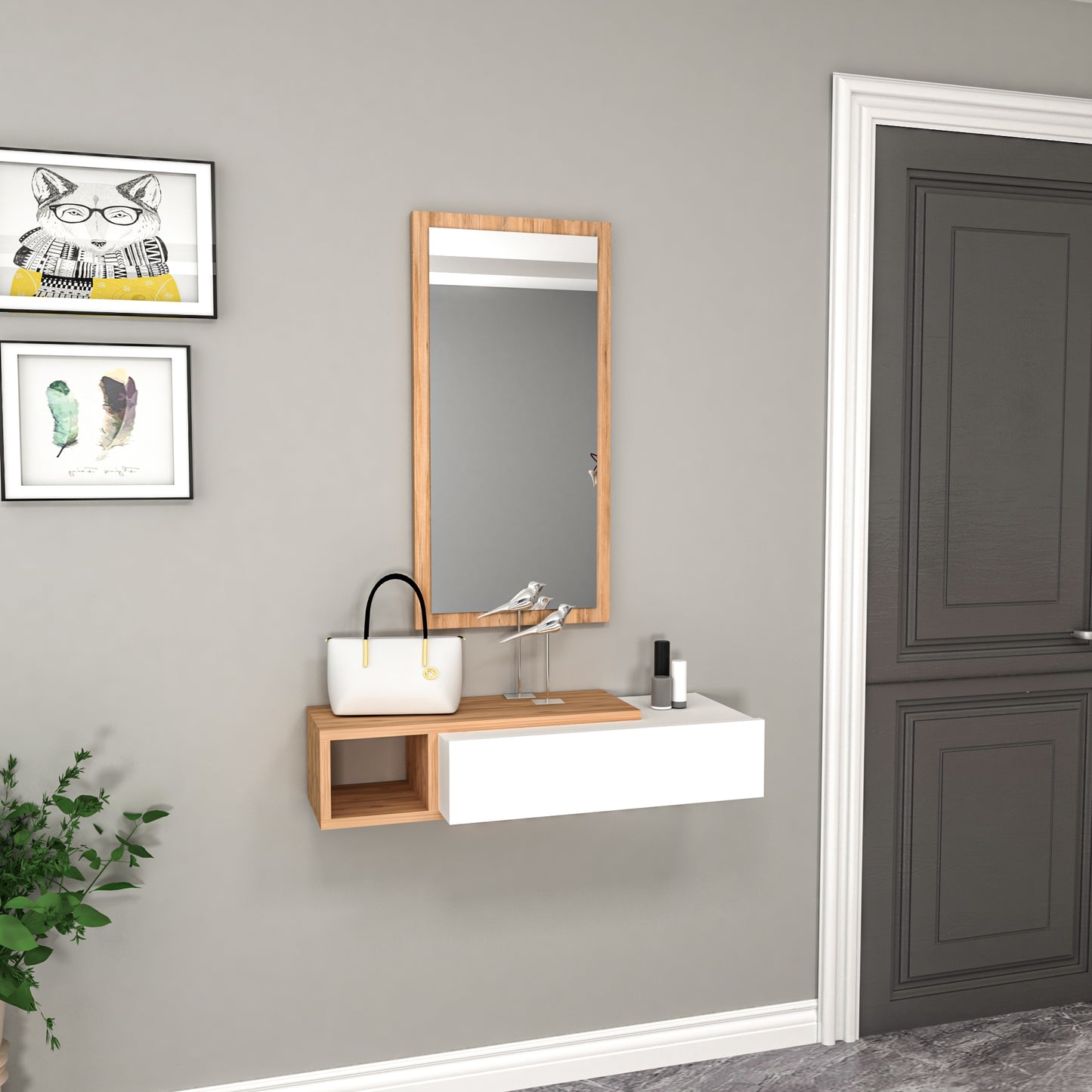 Consola Dresuar con cajón y espejo Maria 