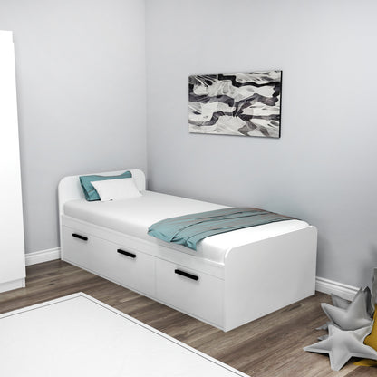 Akser Bedstead, Bed Frame with Headboard