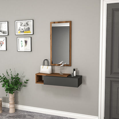 Vien Console Table Dresuar with Drawer, Mirror