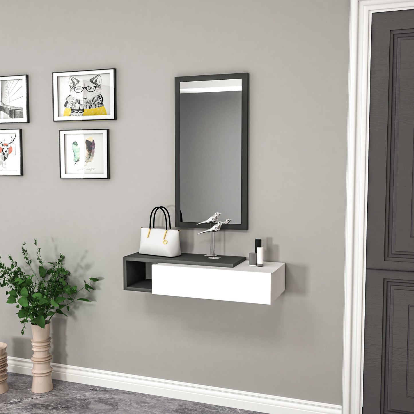 Consola Dresuar con cajón y espejo Maria 