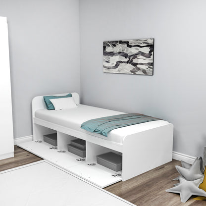 Akser Bedstead, Bed Frame with Headboard