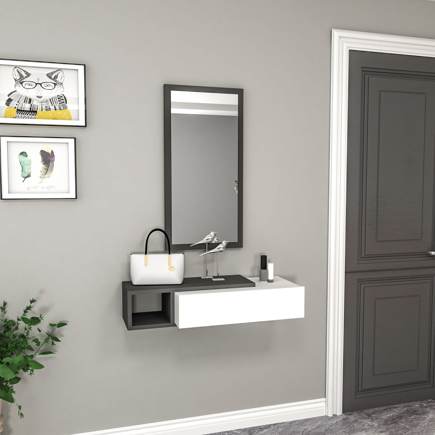 Consola Dresuar con cajón y espejo Maria 