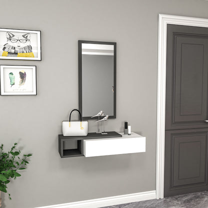 Vien Console Table Dresuar with Drawer, Mirror