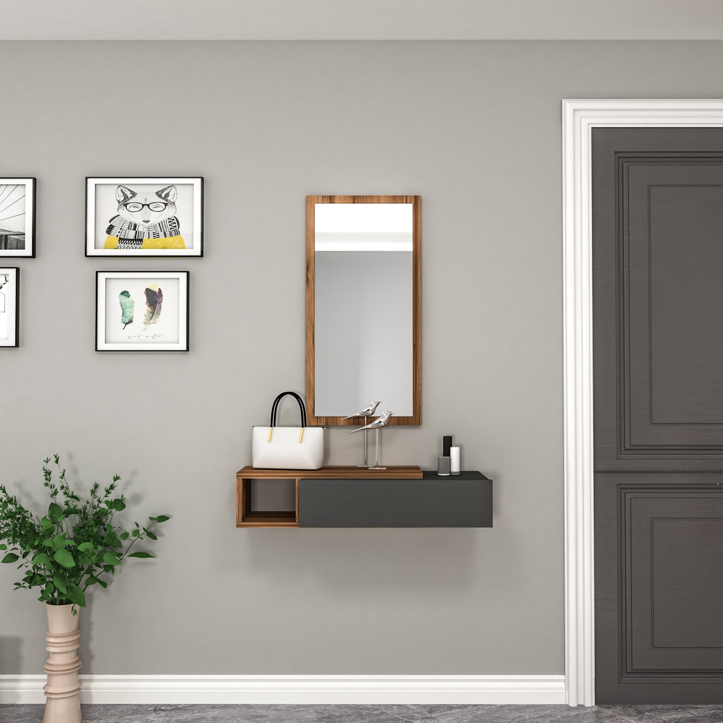 Consola Dresuar con cajón y espejo Maria 