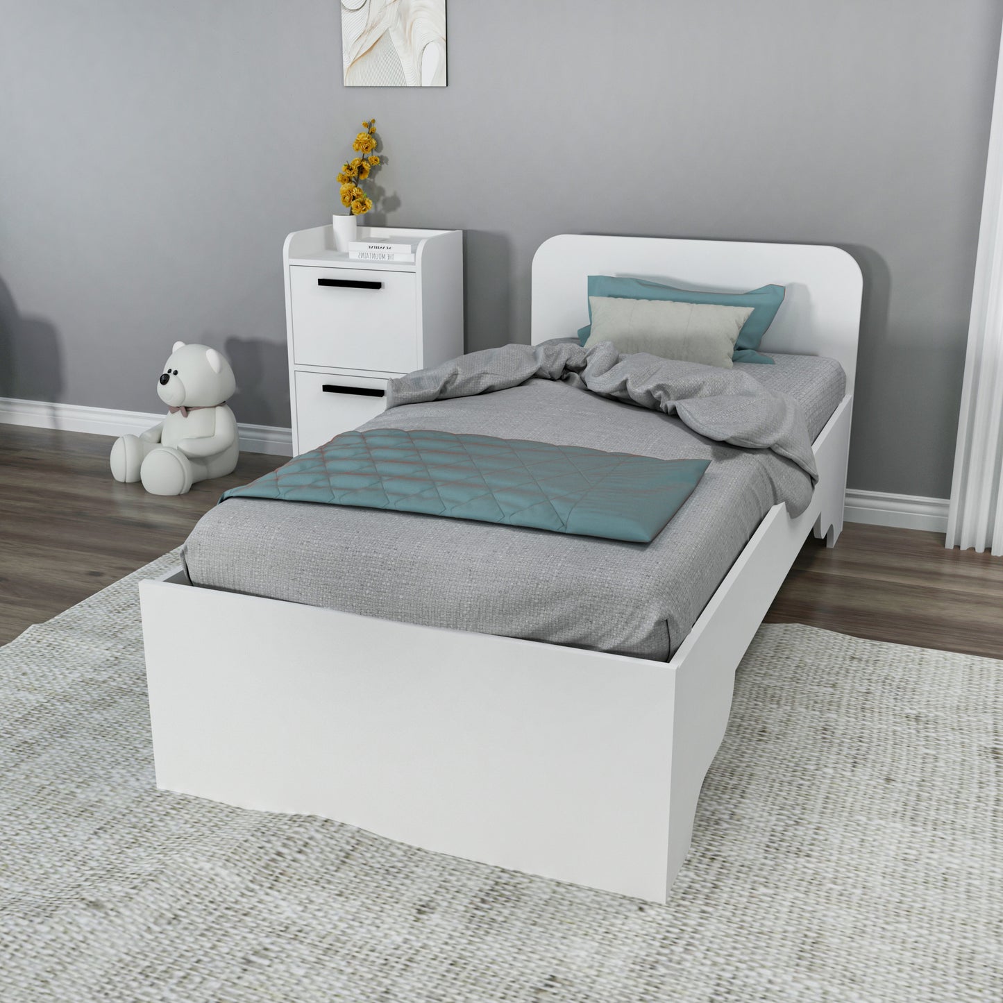 Luses Bedstead Bed Frame with Headboard